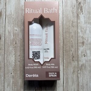 NEW Derela Ritual Bath &‎ Body Set Body Wash & Body Milk Made in Spain